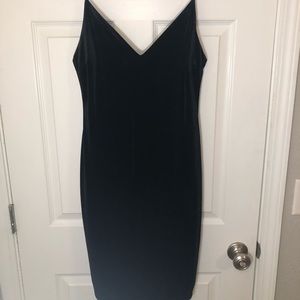 Black velvet semi-formal dress